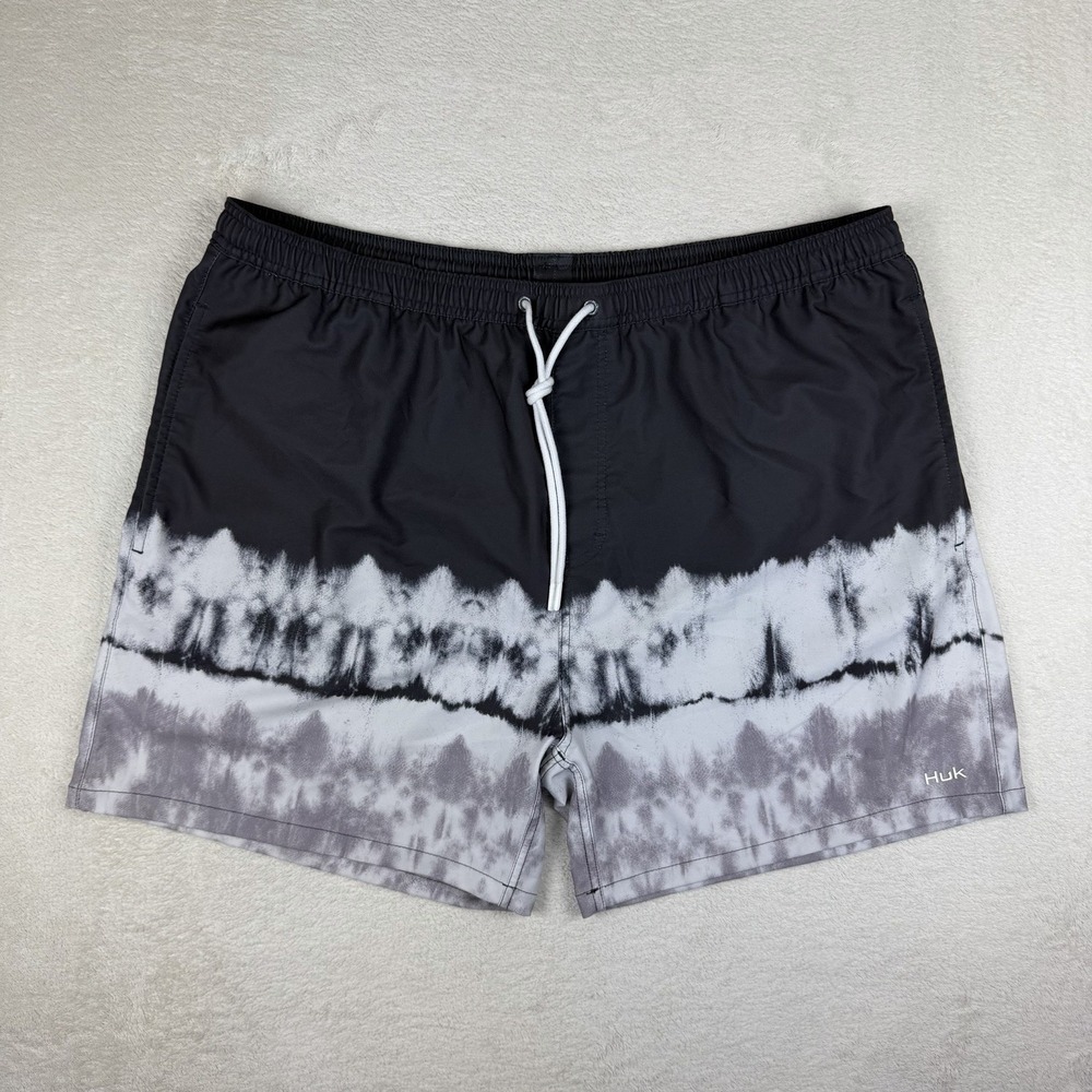Huk Pursuit Salt Dye Performance Swim Trunks Men's XXL 5"Lined Wicking Outdoor